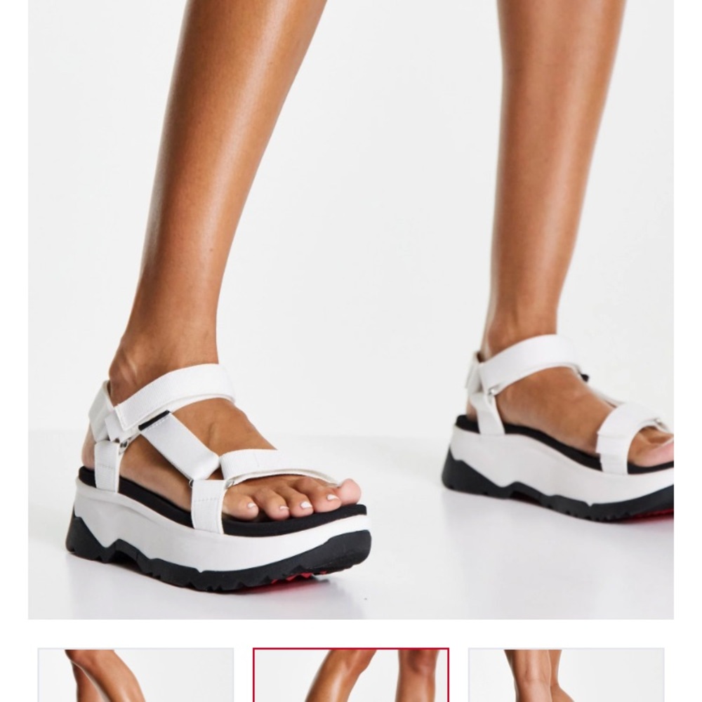 Teva Jadito White Black Platform Sandal Size Nwot